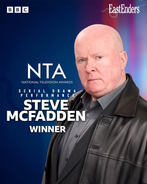 HUGE congratulations to the incredible Steve McFadden who’s won best Serial Drama Performance at this year's @officialntas! 🎉 So well deserved and we couldn’t be prouder. Thank you to everyone who voted. #EastEnders #NTAS #NTA30LIVE
