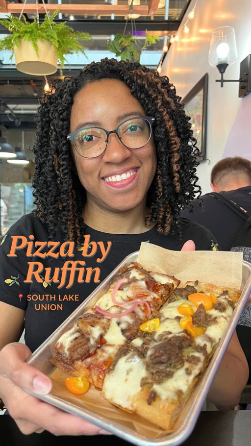 Washington State’s first Black-owned pizzeria is here and they’re serving delicious Roman-style slices. I’d followed Isaiah and Colleen’s journey to opening @pizzabyruffin via their TikTok videos. On a rare weekday off, I got to stop by for lunch. 

Standout slices for me were the bbq brisket and lamb. My fiancé tried the gotchu-Jane, which was a special. The pizza crust was perfect and I can honestly say lunch was delicious. I just wish I could visit more often!

Slices range about $7-$8 each and two slices were enough for me to feel full. Pizza by Ruffin is open on weekdays and be sure to arrive early as they sometimes sell out by late afternoon. Specials rotate weekly, so follow them to see what’s on the menu.

This business is also nominated for an @intentionalist_ award this year, and the ceremony is in October. Check out @pizzabyruffin on your lunch break and if you’ve been before, tell me your favorite flavor. 🍕 

📍Pizza by Ruffin - South Lake Union inside of the @fairviewmarkethall 
💵 Price range: $7-$8 per slice. This is an affordable lunch restaurant in Seattle!
…
…
#seattlerestaurants #seattlepizza #seattlefoodscene #seattlefoodie #seattlefood #southlakeunion #southlakeunionseattle #pizzabyruffin #blackownedbusiness #blackinseattle #seattleblackbusiness #seattlefoodblogger #blackfoodbloggers #intentionalist