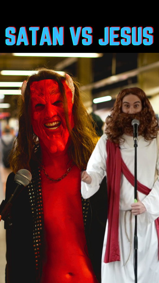 It’s Satan vs Jesus on the subway going joke for joke! Who wins?! Let me know in the comments. #jesus #satan #comedian #montage