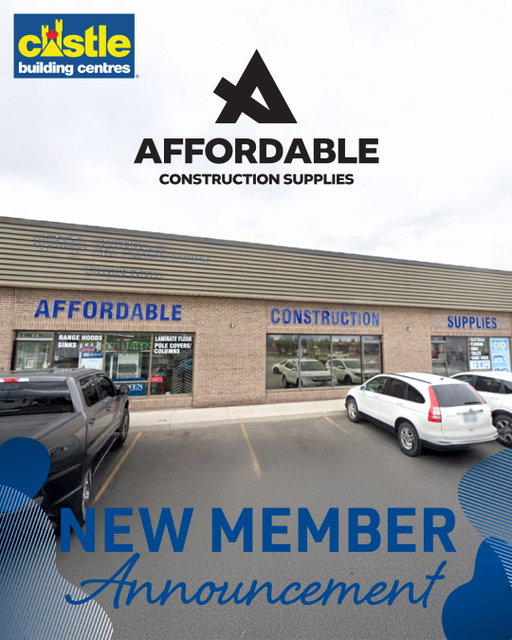 Castle Building Centres Group Ltd. is proud to welcome Affordable Construction Supplies to our growing network of independent dealers.

With locations in Mississauga and Hamilton, this family-owned business has built a strong reputation for quality, integrity, and customer service.

We look forward to supporting their continued growth and success as the newest member of the Castle family.