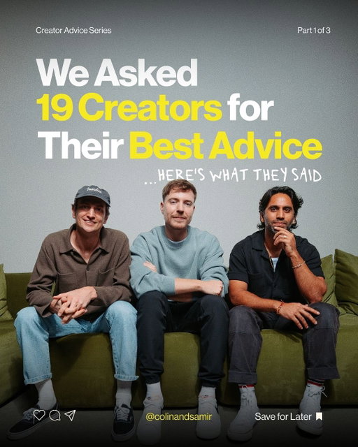 Comment ‘19’ for the full worksheet. 

We asked 19 Creators for their best advice and put together our notes from those conversations. (part 1)