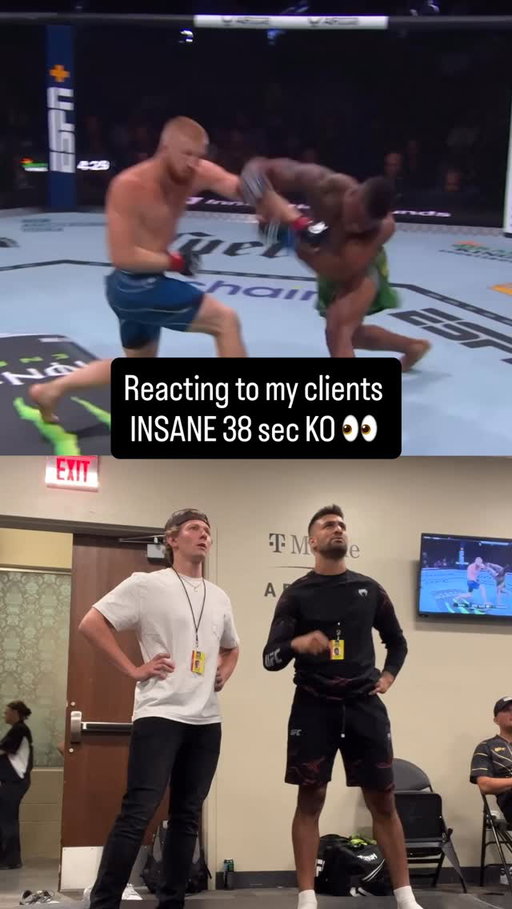 This was one of my favorite moments I’ve captured 

UFC 290 where @nobickal1 got the 38 second knockout 

@moose_777 and I going absolutely nuts in the locker room

Core memory was unlocked that night 🔓