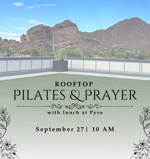 LADIES!! ✨Join us Sep 27 at 10am @pyrophx ✨for rooftop mat Pilates with worship music and a moment for prayer! $20 off is included afterwards for lunch at the restaurant! 

Tickets in bio @desertmovementaz 

#christian #pilates #pilatesandprayer #rooftop #arizona