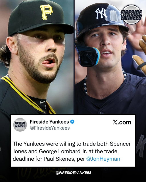 The Yankees were willing to move two of their top prospects at the trade deadline for Paul Skenes😳

#Yankees #Pirates #PaulSkenes #MLBBaseball