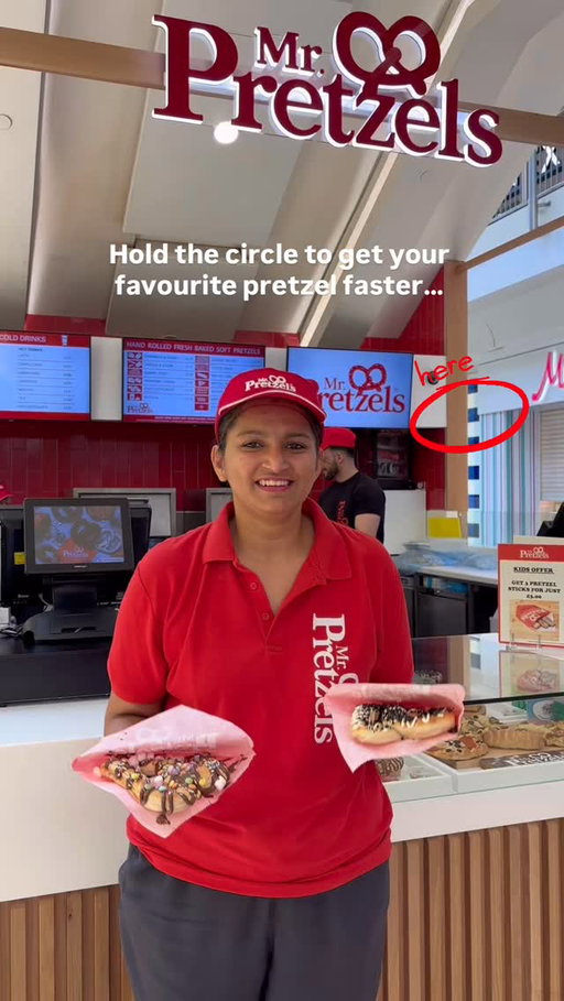 Hold the circle to make sure your Mr. Pretzels comes ASAP 🥨

#MrPretzels