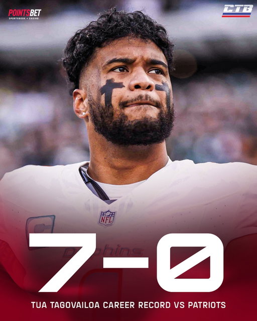 Tua Tagovailoa has NEVER lost to the Patriots in his career ❌

Will the Dolphins get back on track in Week 2? They’re -120 to win on @pointsbetcan 🐬🤨