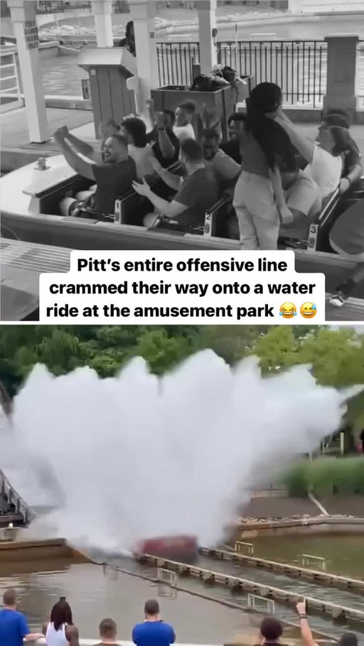Never let a full squad of linemen on a water ride 😂

(🎥: CoachDuzzPittFB/X, donovan_mcmillon3/IG)