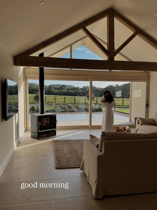 good morning from the barn ☕️🪵🌳 swipe to the end to see how far we’ve come from turning a working animal barn into our home, even without our decor pieces it’s starting to feel like home ❤️

#barnconversion #homeinterior #homedesign #renovation #barnconversionuk #beforeandafter #countryside #countrysideliving #barn #home
