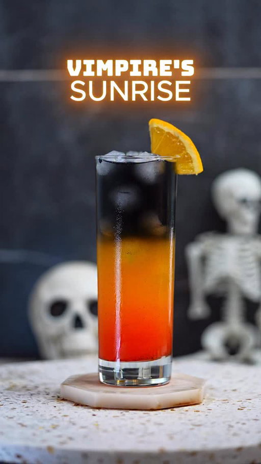 ✨ Comment “BOOK” and get 50% OFF my first exclusive 246 Cocktail Recipe Book! 📚🍸
Grab your copy before the promotion ends! ⏳🔥 

Vampire’s Sunrise! 🧛‍♂️🌅 A beautiful and delicious cocktail with stunning layers.🎃🍸 It’s very fun to make! 🎨✨

	•	4 oz orange juice 🍊
	•	1/2 oz grenadine 🍒
	•	2 oz AU Vodka 🍸
	•	1 bar spoon activated charcoal 💀🖤

Enjoy your spooky sip! 👀🕷️

#HalloweenCocktails #PumpkinMargarita #SpookySips #FallFlavors #HalloweenVibes #EverydayCocktail #PumpkinEverything #TrickOrTreat #FallDrinks #dragonfruit 
#alcohol #bar #bartender #bartenderlife #cocktailrecipe #cheers #cocktail #cocktailart #cocktailbar