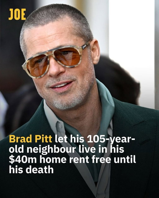 Brad Pitt let his 105-year-old neighbour live rent-free in his $40m mansion until the day he died. A proper Hollywood ending ❤️⁠
⁠
#BradPitt