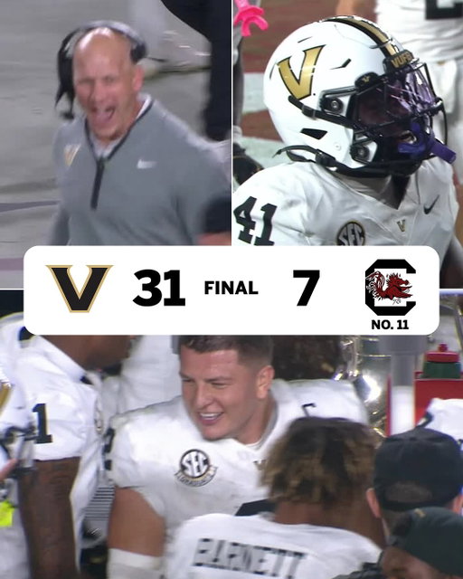VANDY SNAPS 16-GAME LOSING STREAK AGAINST NO. 11 SOUTH CAROLINA 😤⚓️