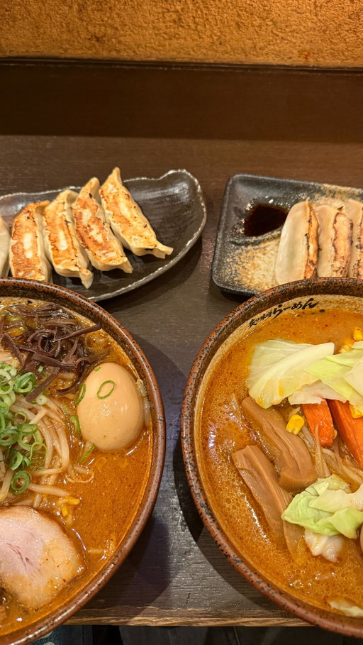 Here’s everywhere we ate (he had tons of veggie options & I had non-veg options, total win-win):

Tokyo:

-  Udon Shin
- ⁠Spice Lab (Indian)
- ⁠Soranoiro Tokyo Ramen St (Order Vegan Dan Dan noodles and thank me later)
- ⁠Gonpari (Has both Izakaya and Sushi)
- ⁠Azuki to Kouri - Shave Ice
- ⁠Seirinkan - Pizza
- ⁠Uobei conveyer belt sushi
- ⁠Age 3 Ginza (Egg Sando)
- ⁠Egg Baby Cafe (Egg Sando)
- ⁠Cafe Hanon (Fluffy Pancakes)
- ⁠Food Trucks Oi Race Course Tokyo Flea Market
- ⁠Samurai Ramen

Kyoto:

- Kyoto Engine Ramen
- ⁠vegan Nijya
- ⁠Panel Cafe (Soufflé Pancakes)
- ⁠Kichi Kichi omurice 

Osaka:

- Dotanburi St (Local place, customizable yakisoba and Okonomiyaki)
- ⁠Rikuros cheesecake
- ⁠Oko - Fun Okonomiyaki Bar
- ⁠Dekasan Egg Sandwich
- ⁠Oretachino-curry Ramen Koji Labo Osaka-namba

Disclaimer: Some dishes may contain eggs. At non-vegan spots, we always communicated with the staff to customize meals without fish sauce or other non-vegetarian ingredients. Please double-check while ordering to make sure it works for you. Please do your own research before going to a restaurant.
.
.
.
.
.
#japantravel #coupletravel #japanvegetarian #japanvegan #tokyotravel #tokyovegetarian #kyoto #kyotovegetarian #osakatrip #japanesefood #japanfood #japantrip #indiancouple #desicouple #trending #explore