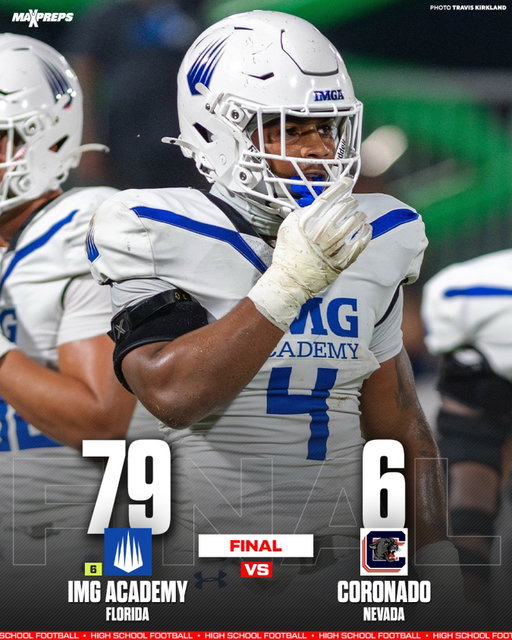 IMG wins in a blowout 79-6 😳🏈 The Ascenders hold down the No. 6 in overall spot in our MaxPreps Top 25 rankings 📈