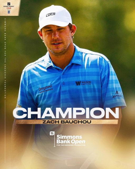@ZBauGolf earns his first #KornFerryTour title @SimmonsBankOpen! 🏆 

The @CowboyGolf alum moves to No. 7 on the season-long standings with three events to play.