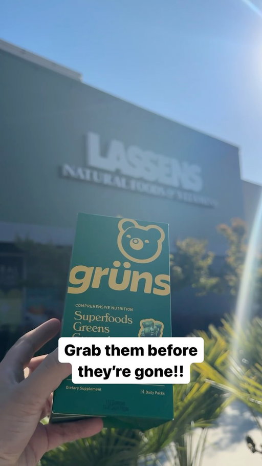 🚨 BIG NEWS, LASSENS FAM 🚨 You can now find ALL THREE of our gummy powerhouses on the shelves near you! 🥬🍋🍓

🐻 Grüns Adults: All your daily greens, packed into the easiest (and tastiest) gummy you’ll ever take. Healthy habits = handled.

💚 Grüns Kids: Because the little ones deserve strong starts too. Packed with nutrients, disguised as delicious. A parenting win.

🧠 Nütrops: And if you’re looking for a brain boost… our mushroom-powered nootropics are here to help you lock in, stay sharp, and feel unstoppable.

👉 Grab them at your local Lassens and upgrade snack time into feel-good time.