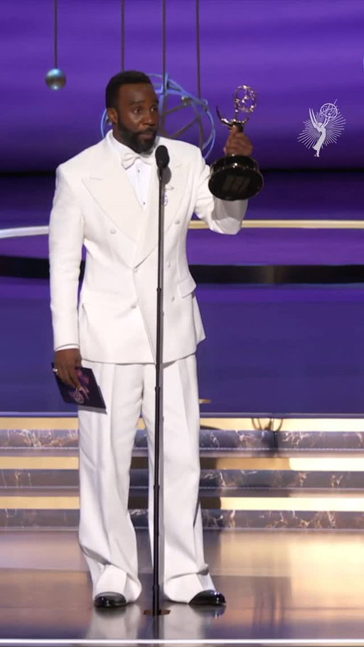 Tramell Tillman accepts the #Emmy for Outstanding Supporting Actor in a Drama Series at the #77thEmmys. 

#Emmys #TelevisionAcademy
