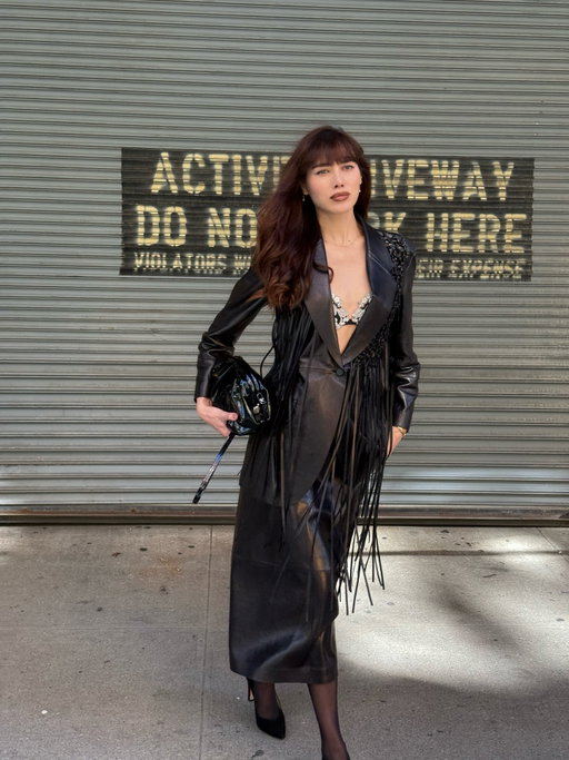 Dressed in buttery leather for the @lafayette148ny show, celebrating true New Yorker style.