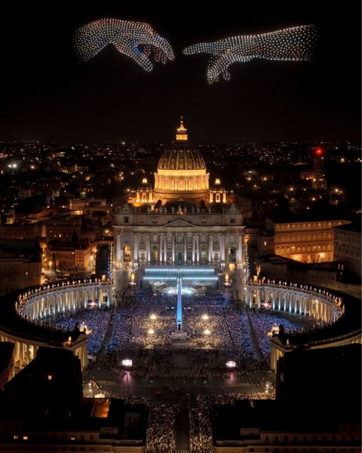 On Saturday, crowds in Rome witnessed the biggest drone show in Europe as 3,000 small, custom-built drones recreated works from Michelangelo and paid tribute to the late Pope Francis in the skies above St. Peter’s Square. The drone show, orchestrated by Nova Sky Stories, was accompanied by a live concert called "Grace for the World," and was the culmination of almost two years of planning.

Find out more about how this unprecedented show came together at the link in bio.

Photographs and video by @davidemonteleonestudio