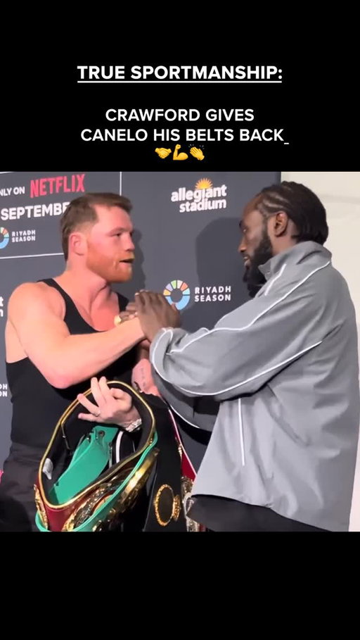 Respect at it’s highest level 👏

@tbudcrawford hands the belts back to @canelo as a sign of honor 🥊
.
.
.
#MotivationMonday, #MotivationQuotes, #InspirationDaily, #StayMotivated, #PositiveVibes, #SuccessMindset, #GoalDigger, #RiseAndGrind, #MindsetMatters, #SelfGrowth, #DreamBig, #YouCanDoIt, #KeepPushing, #BelieveInYourself