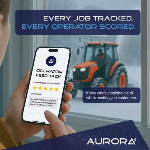 Your reputation is built on every job. Aurora makes sure you know how each one went.

With tracked jobs and operator scoring, you’ll get instant customer feedback so you can:
✅ Reward top performers
✅ Catch problems before they snowball
✅ Deliver a service customers rave about

👉 See how Aurora can help you keep every client satisfied. Visit the link in our bio!