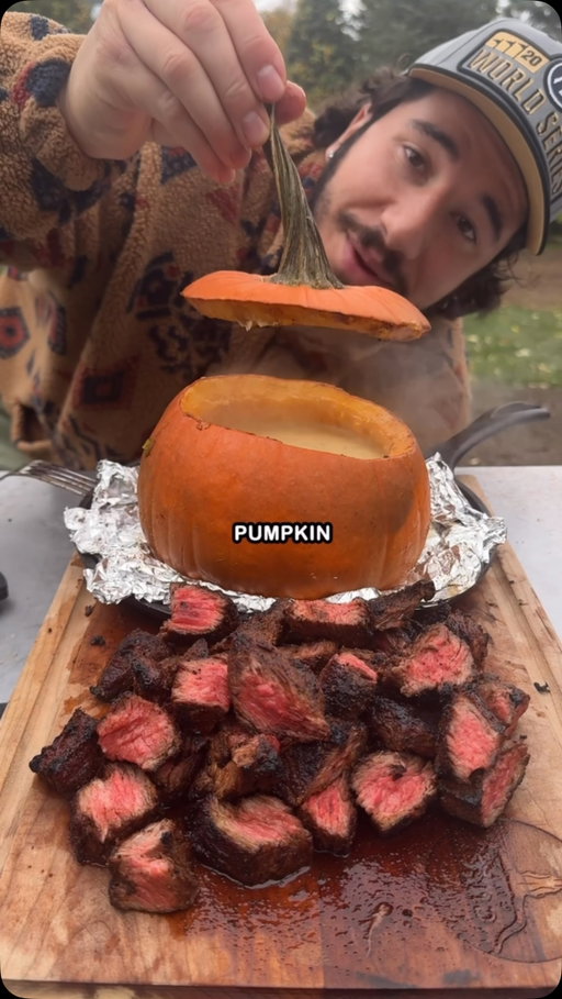 Pumpkin Queso 🎃🧀 The most ideal appetizer for fall. Especially with those steak bites in there as well. The pumpkin slowly cooks and infuses that cheese. One of my favorite recipes to make over the fire 🔥
#fallfood #pumpkin #queso #grilling #steak