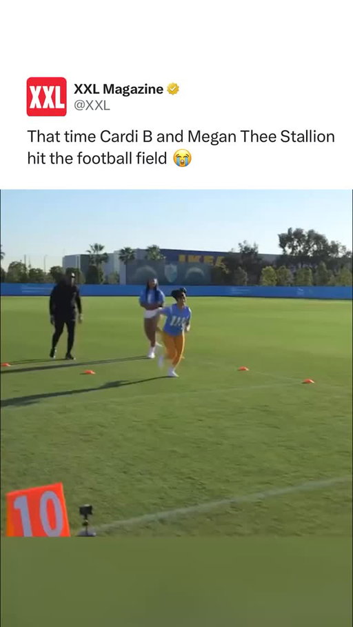 When Cardi B and Megan Thee Stallion took their talents to the football field 🏈😂