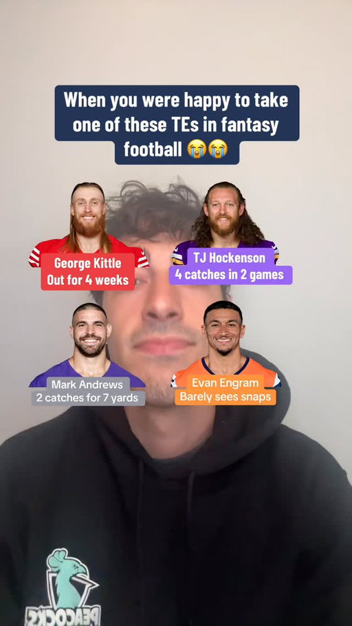 Some rough tight ends to own in fantasy!! #nfl #fantasyfootball #fantasyfootballadvice #fantasyfootballtips #nflfantasy