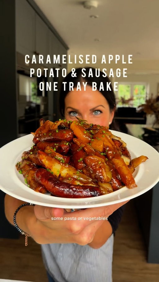 Caramelised Apple, Potato & Sausage One Tray Bake. You voted (on my stories), I cooked it - it was a clear winner. One from the Meliz Cooks archives. Please make it! 

INGREDIENTS
Serves 4-6

3 large pink lady apples, cored and cut into wedges 
750g baking potatoes cut into thick wedges 
2 onions, peeled and thickly sliced 
3 tbsp olive oil 
Pinch of sea salt flakes and coarse black pepper 
3 tbsp honey 
2 tbsp balsamic vinegar 
1 tbsp pomegranate molasses
1 tsp wholegrain mustard
10-12 small, good quality sausages of your choice (I’m using spicy lamb Merguez style sausages in the video)
Few sprigs thyme & rosemary 
2 tsp cornflour blended with a little cold water 
400ml hot beef stock 
METHOD

Preheat oven to 190C fan. Put apples, potatoes and onions in large roasting tray, and drizzle over 1 tbsp olive oil and a pinch of salt black pepper, and stir gently (sausages are salty and will release oil when cooking so I don’t add much salt / oil). Place on the bottom shelf of the oven for 20 mins. 

Meanwhile, in a bowl, mix together the remaining olive oil with the honey balsamic vinegar, pomegranate molasses and mustard and leave to one side. 

After 20 mins, take out tray, add the glaze to the apples and onions, gently stir, nestle the sausages, thyme and rosemary in the tray, gently coating them in the glaze. 

Pop tray back in oven for another 20 mins, turning sausages and potatoes halfway through. Add the blended cornflour to the hot stock. After 20 mins, add stock mix to the tray (turning sausages again if necessary) and cook on middle shelf for another 7-10 mins until the stock bubbles and thickens. Serve with vegetables of your choice. A little extra gravy never goes amiss so you could always make up a little extra stock and cornflour mix to deglaze the tray before serving.

#melizcooks #onetray #traybake #easydinner #sausages #potatoes #apples #comfortfood #cosy #dinner #midweekdinner #september