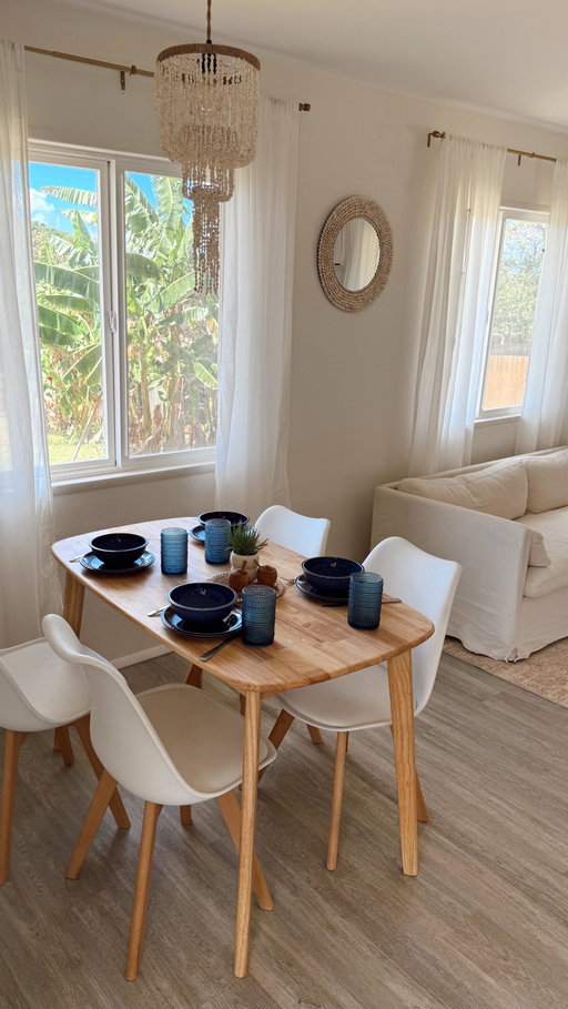 Welcome to our slice of paradise!!🌈🏡 🌺🌊Creating this little place has been a total dream come true, and today we finally get to share it with you! After weeks of pure project mode, it feels so good to open our doors.

If you’d love to enjoy our favorite corner on planet earth, send us an email at alohahales@gmail.com 🏝️.

It’s a cozy 1 bed / 1 bath right across from the 7 mile miracle, beaches- swimming, snorkling, and surfing- walking distance to eateries, surf, the bike path and down the street to hikes too I cannot wait to bring over cookies  or maybe Acai bowls? Haha 🥳🥰. thanks for letting my share my excitement with you! - it’s been a family affair getting this ready and alot of sleepless nights driven by pure joy! Eee!

Oh by the way- a lot of the pretty things you see hanging on the walls are from my gorgeous friend @sea_haven_home which she will be shipping soon but if you’re on island you can find at @the_cove_collection or contacting @amylovehaven