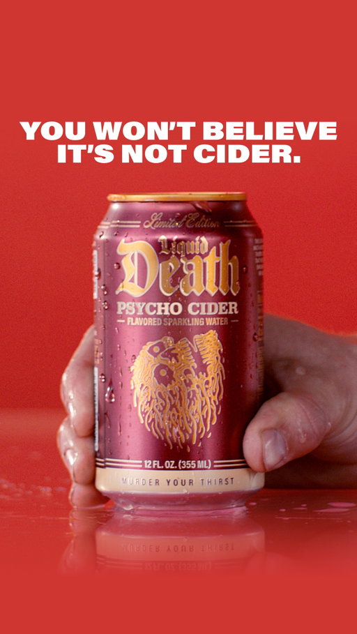 Bob for your life. Psycho Cider is back for a limited time. This deranged apple cider flavored sparkling water is stalking autumnal woodlands, select retailers, and Amazon right now with its low calories and huge flavor. 

Run for your lives and get some while you can. Link in bio.

// video by @theslowmoguys

#liquiddeath #murderyourthirst #deathtoplastic