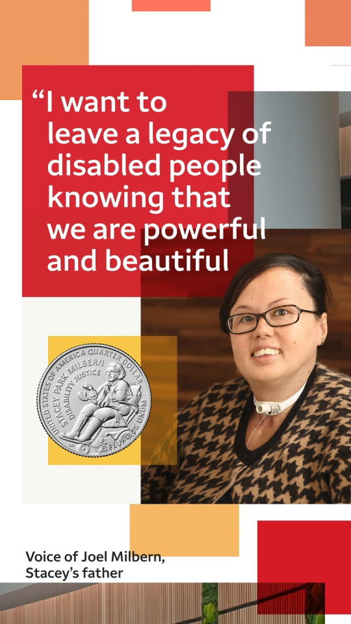 “I want to leave a legacy of disabled people knowing that we are powerful and beautiful because of who we are, not despite of it.” 
 
Stacey Milbern was a dedicated member of our team, but also so much more to so many people. As a disability rights leader and active member of Wells Fargo’s Disability Employee Resource Network, Stacey left a lasting impact through her work and through who she was as a person. 
 
Our team at Wells Fargo is proud to be a part of her story and to see Stacey’s legacy honored through the American Women Quarters™ Program.