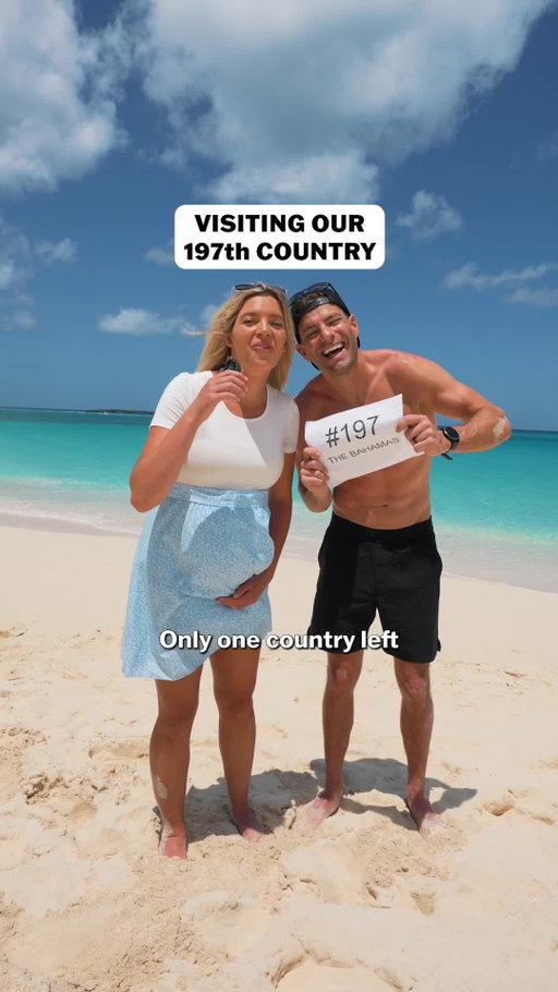 ONLY 1 COUNTRY LEFT!!! 💫😊 We'd love for you to follow our journey as we visit all 198 countries! And share this with someone you want to travel with. 🌍

This video is a repost of when we visited our 197th country earlier this year! Still can't believe we have visited 99% of the countries in the world together.

As many of you know, we intentionally saved the Bahamas to be our last country, but we are now waiting for a better time to visit Sudan, and that will be our final country. We can't wait to share country 198 with you next year, and in the meantime raise our baby and share more of our favorite destinations and experiences to help YOU plan your travels. 🌍

We are SO grateful for this journey. For the time together, the places + experiences we never imagined we'd have, the strangers turned friends who helped us along the way, and for all of you following along.

🌍 If you're new here, we're on a mission to visit every country in the world 🎉 We share travel tips on the best places in the world to visit! Thank you so much for following along and sharing our journey! - @HudsonAndEmily

#worldtravel #worldtrip #travelers #americantravelcouple #travelcouple #travelcouples #travelgram #travelreel #everycountry #travel