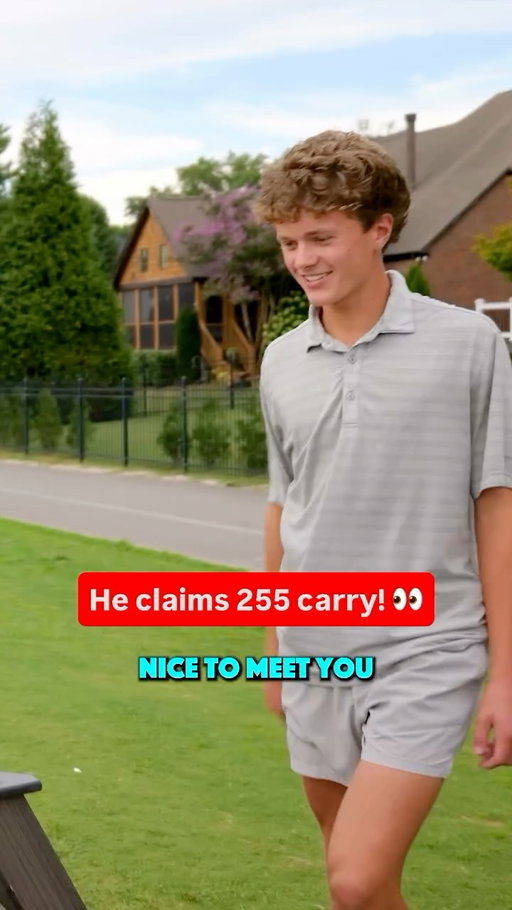 This kid spotted us on the range and said he was ready for a CHALLENGE! We let him rip his driver to see how far he could carry it. If he backed up his talk, he earned a brand new Sully Waggle Sweater from @getyourwaggleon!