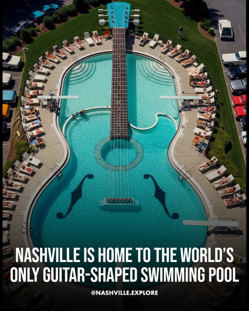 🎸 Did you know Nashville once had a guitar-shaped swimming pool? 🏊‍♂️✨

💡 Back in the 1960s, the city leaned into its “Music City” nickname with a pool built in the shape of a giant guitar. Complete with a “sound hole” and frets, it became a quirky landmark and a perfect example of how Nashville’s love for music shows up in the most unexpected places.

Would you have gone for a swim here? 🎶💦

📍Nashville, Tennessee