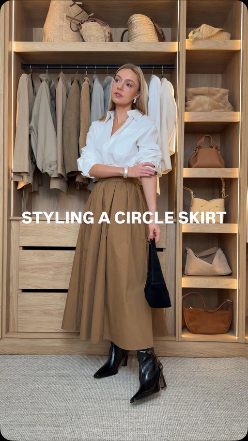 Ad. Lessons in circle skirt styling with @asos 

Product codes - 
Skirt: 146838505
Loafers (I sized up as I’m a half size): 146995229
Grey vest: 149244964
Black jacket: 150177855
Suede bag: 145952030
Black boots (sized up):
Cinched blazer: 148195499