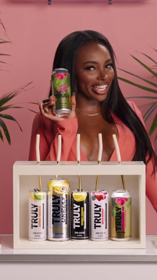 It’s giving raspberry 😋 . It’s serving bubbles 🫧. It’s spilling.. tea ☕️. Excited to announce my very own @truly flavor “No Shade, Just Tea” available now for a limited time at the link in bio