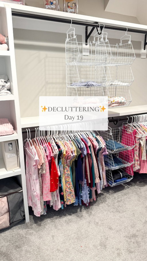 Decluttering hasn’t stopped since our move! If anything, I want to declutter even more since our move. Moving made me realize we still have so much that we just don’t need in this season of life. I really want to do as much decluttering before the baby comes too! I feel so much more at peace when we have less stuff in our home. 

I’ve been needing to declutter some of the girls’ clothes that no longer fit or aren’t in good shape anymore. But now they are sharing a room and a closet, I want to be sure we are as organized as possible. The mess that was sitting on the floor started as a pile of things I needed to finish unpacking since we moved in, but the girls happily kept adding to the pile 😂 They were just grabbing things that were hung up and tossing them in the pile so it grew out of control so quickly. 

Being able to actually see their floor now feels so good! And we’re working on the girls not just throwing clothes on the floor again- but honestly, I struggle with that in my closet too so maybe it’s just part of being a girl 😂 I love the girls’ closet so much. This is definitely a big step 1- I have so much more in mind to use this space better and I can’t wait for it to be fully set up!

#declutter #decluttering #declutteringtips #declutterwithme #howtodeclutter #organizedhome #closetorganization #closetdeclutter #cleanwithme #organizewithme