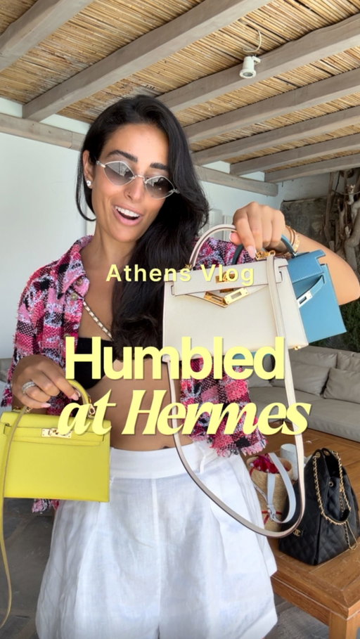 Have you ever been humbled at a luxury boutique, or is it just me? 

#hermes #chanel #athens #travelwithkids #familyvacation #minikelly #chanel25