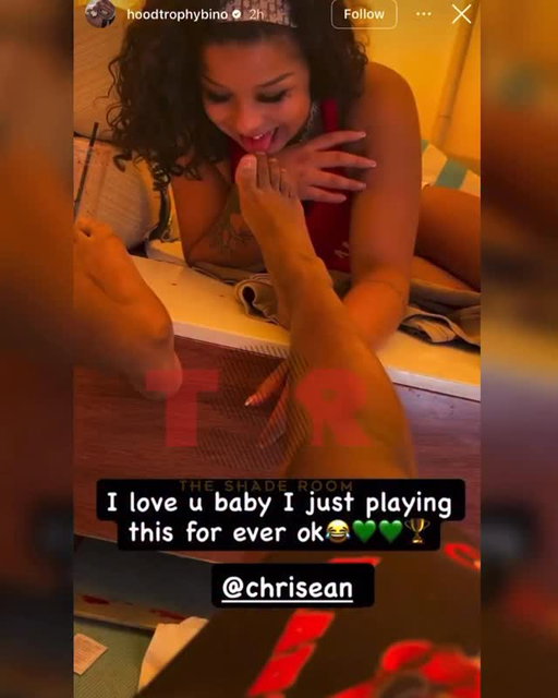 #PressPlay: Okayy! #Chrisean with a lil’ foot gesture. ✍🏾:#TSRStaffJR