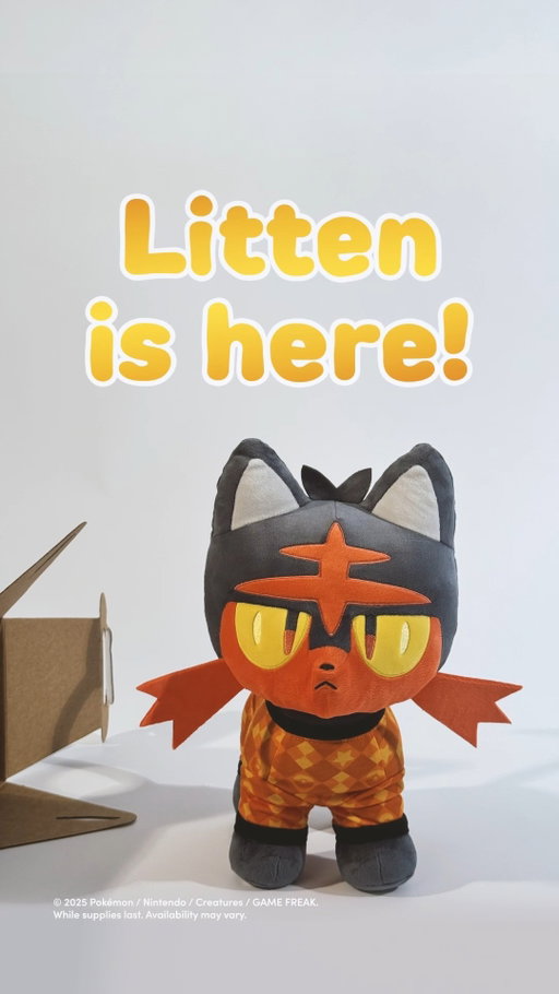 Litten is here! 🐾🔥 This Fire-type Pokémon is fired up to be our hottest new addition... Shop its bundle for Litten’s sounds and sleeper included.​ Links in bio!