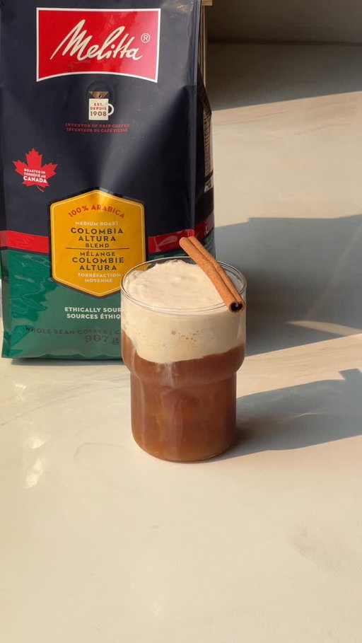Iced Pour-over with Maple Cinnamon Cold Foam 🍂✨☕️ #Sponsored

My favourite way to enjoy an iced pour over coffee, served with a delicious cold foam that tastes just like cereal milk! 

This pour over method, instantly chills the coffee so it doesn’t get diluted! Use half the amount of hot water to brew the coffee & brew over top of ice! 🧊 

Pour-over:
〰️Grind 15g @MelittaCanada Colombia Altura Blend Whole Bean & pour 4oz hot water over 4oz ice

Maple Cinnamon Cold Foam:
〰️3 tbsp whipping cream
〰️2 tbsp milk
〰️1/2 tbsp sugar
〰️1/2 tbsp maple syrup 
〰️pinch of cinnamon

Serve with a cinnamon stick (bonus: drink through using it as a straw!) 

Pour over the moments that matter, and savour the good stuff. Tag a friend that you’d want to enjoy this coffee recipe with together! ☕️

Look for the “Roasted in Canada” badge on Melitta coffee - now roasted and packaged in Canada! 🇨🇦 ​

#Melitta #MelittaCanada #MelittaCoffee #PourOvertheMoments #coffeerecipe