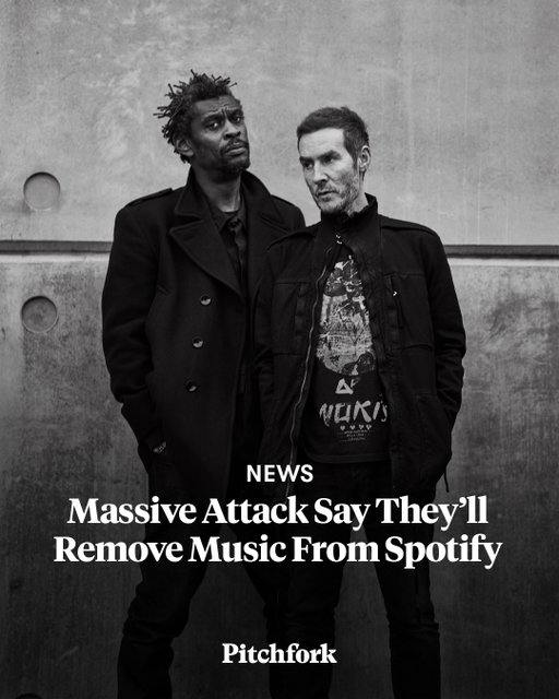 Massive Attack have announced that they intend to pull their music from Spotify. Read more at the link in bio.

📷 by Warren Du Preez

#MassiveAttack