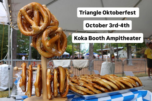 The 11th Annual Triangle Oktoberfest is happening October 3rd-4th at Koka Booth Amphitheater in Cary, NC! @trioktoberfestnc 🥨 🍻 

This is the largest and most authentic German festival in North Carolina and you won’t want to miss it! 

🐶 Wiener dog races
🍻 Over 50 different beers, and options for unlimited beer samples 
🥨 Traditional Bavarian food

This is a great event for people of all ages! Located at @booth_amp 

Cheers! 🍻 

#raleigh #raleighnc #northcarolina #oktoberfest