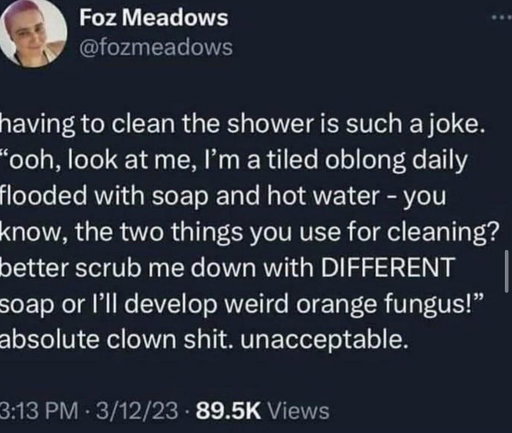 Showers clean themselves