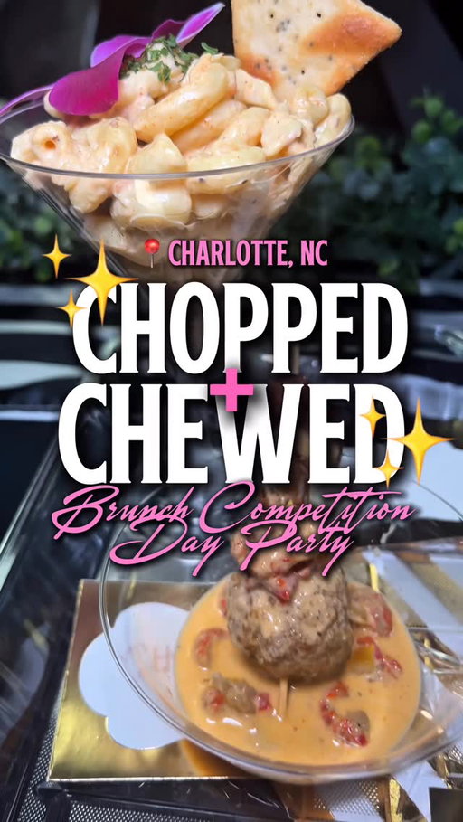 CHOPPED + CHEWED BRUNCH COMPETITION DAY PARTY – Presented by That Brunch Lady (@bon_trappetitllc) and hosted by Chef Almost Famous (@chefalmostfamous), this SOLD OUT brunch competition event was not one to miss. Full details are below and make sure to follow @choppedandchewedclt to stay in the know for the next one.
 
Venue at 8470-📍8470 Bellhaven Blvd, Charlotte, NC
 
✨MEET THE CHEFS:

👨🏾‍🍳Shawn Adams - @southernboiicuisine 
👩🏾‍🍳Kanekqua Miller – @chefnekqua 
👩🏾‍🍳Elle Lynette Paul – @theexperience_clt 
👨🏾‍🍳Malachi Simpkins – @sir.the.chef 
👩🏾‍🍳Krystal Teekasingh – @nursed__bynature 
 
✨BRUNCH CATEGORIES:
 
👉🏾Under the Sea
▪️Pineapple Seafood Pasta Salad on Fried Crackers
▪️Shrimp + Grits
▪️Fried Shrimp + Grits
▪️Shrimp + Fried Grits
▪️Shrimp Ceviche with Calamansi Vinaigrette
 
👉🏾Hash Sh** Up
▪️Black and White Potato Fries
▪️Caribbean Gold Hash
▪️Loaded Hash
▪️Brunch Potatoes
▪️Potato Pave
 
👉🏾Sweet + Savory
▪️Bourbon Pork Chop/ Sweet Potato Waffle with Cream Cheese Syrup
▪️Sweet Potato Pie Waffles
▪️Vanilla Waffles and Chicken
▪️Plantain Waffle + Garlic Pork drizzles with Hibiscus Syrup
▪️French Toast with Miso Oat Crumble 
 
👉🏾What’s Your “Egg” Spectation? 
▪️Collard Green, Scrambled Egg, Smoked Turkey Egg Rolls
▪️Queen Cloud Souffle
▪️Southern Scramble
▪️Breakfast Deviled Egg
▪️Spanish Tortilla with Red Pepper Hollandaise 
 
✨MEET THE JUDGES:

👩🏾‍⚖️April Blanding – @missblackfoodie 
👩🏾‍⚖️Jorieka Downey - @g.r.i.t.s_clt 
👩🏾‍⚖️Sparrow Horne – @hoodsoulfoodclt 
👩🏾‍⚖️Stephany Martinez – @stepheatstheworld_ 
👨🏾‍⚖️Garland Miller – @themillerquest 
 
✨SCORING CATEGORIES:
▪️Presentation
▪️Taste + Flavor
▪️Creativity + Originality
 
Special shoutout to Aisha Gadson of Creative Cakes and Company (@creative_cakes__co) one of the event’s vendors. An added bonus was getting to indulge in her delicious creative treats. You gotta try the Red Velvet Cupcake, Banana Pudding Cupcake, and the Sweet Potato Cheesecake Brownie.