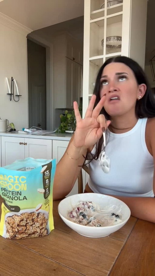Nothing like a little millennial wisdom with a side of @magicspooncereal . I absolutely love their granola and their high protein cereal (as you can tell). You can grab on Amazon, at Target, Costco, Walmart, most chain food stores! 

#magicspoonpartner #millenialmom #momhumor