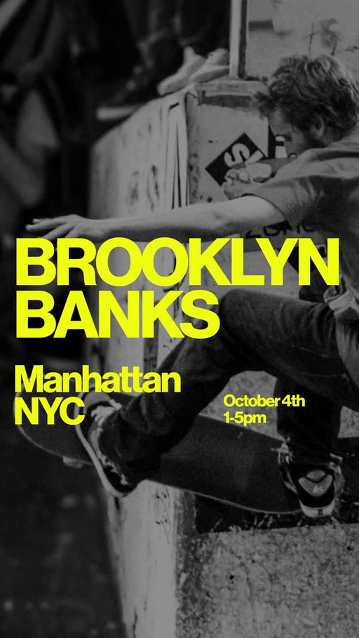 On Oct 4, we’re teaming up with @stever_nyc to bring NYC’s most legendary skate contest back to life.

The Brooklyn Banks is a piece of NYC history - its influence on skateboarding and street culture runs deep.

Join us to celebrate the return of the Banks.
Skateboarding legends will be judging today’s best skaters. Surprise DJ set. Fashion collab dropping.
Merch giveaways. And more.

Link in bio for info.

@gothamparknyc 
@boblems 
@kellyhart 
@_jaime_reyes 
@laborskateshop 
@tenantny 
@spitfirewheels