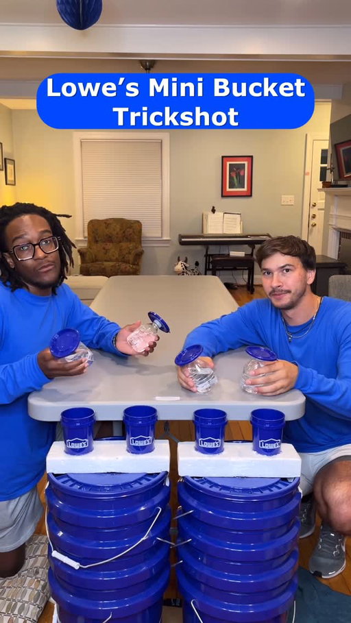 Mini bucket, major trick shot. This one’s unreal. #ad #lowescreator