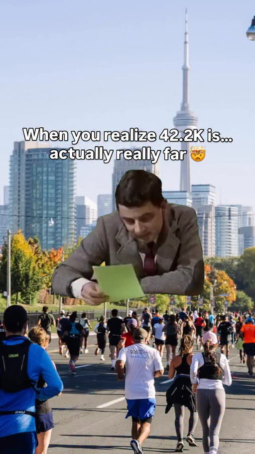#FinishLineFriday when you actually read how far a marathon is… and remember you voluntarily signed up for it. 🤯

#towaterfront42K #choosetorun #marathontraining #runningcommunity #halfmarathontraining #runtoronto