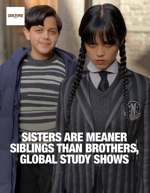 Sisters > brothers when it comes to being mean.

A sweeping study of 4,000+ people across 24 countries, led by researchers at Arizona State University, found women are just as likely, and often more likely, to yell, hit, or gossip about siblings compared to men.

The usual “guys are more aggressive” pattern disappears inside families, with sisters competing just as fiercely (and sometimes harder) for attention and resources.

So… were you the aggressive sibling, or the one surviving it?

Follow @culturecutwomen for exclusive original content, giveaways, and more of the good stuff you just saw.

Media via Netflix

#culturecutwomen #siblings #siblingrivalry #sisters #brothers
